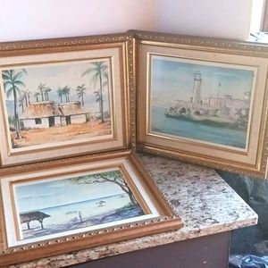 WATER COLORS FRAMED BY IRIONDO A. 1970